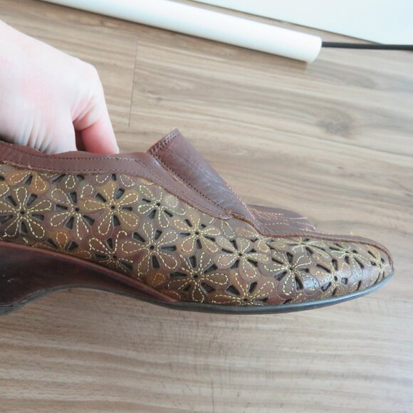 PIKOLINOS Romana Tooled Leather Floral Slip On Comfort Shoes Academia Boho Sz 8 - Picture 10 of 14